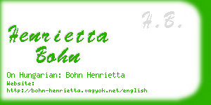 henrietta bohn business card
